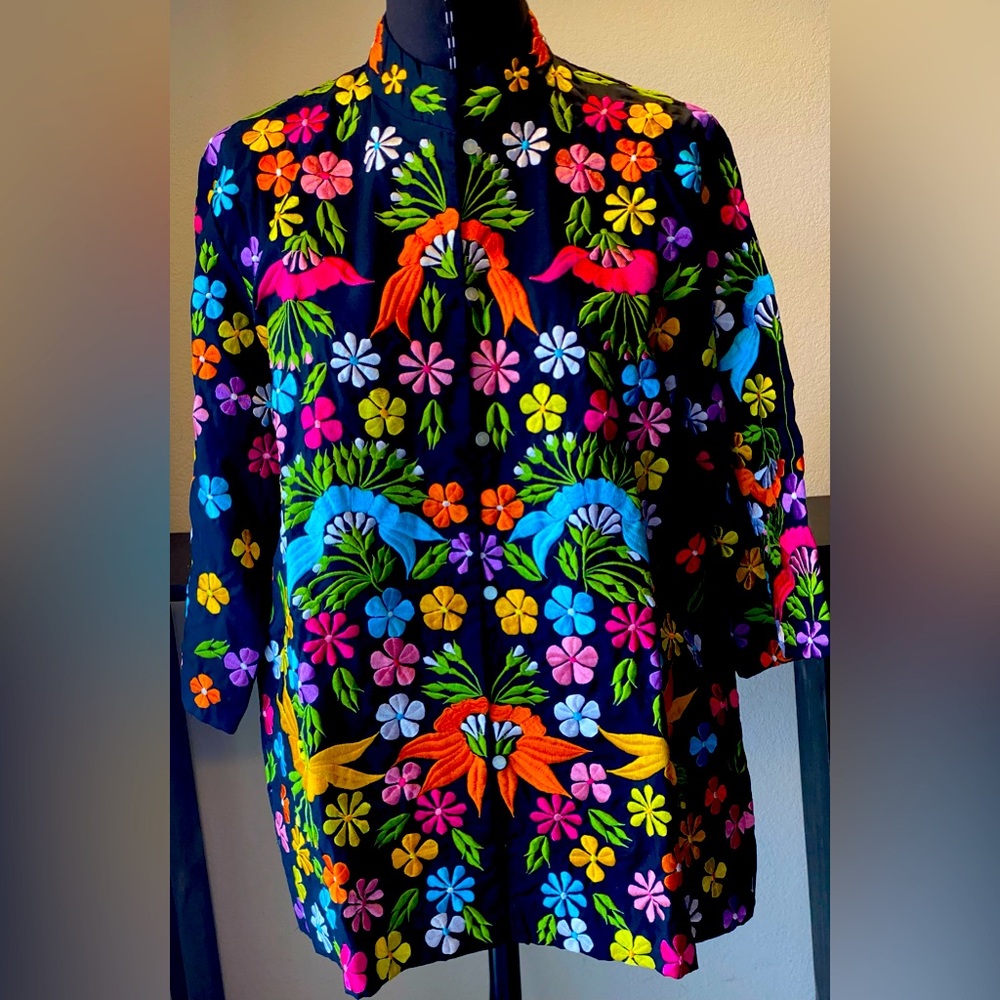COLORFUL HANDMADE TUNIC SIZE SMALL FROM JAPAN BRAND NEW NEVER WORN OVER 40 YRS